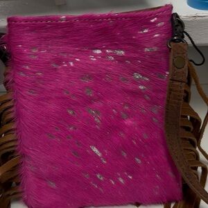 American Darling Pink and Brown Crossbody